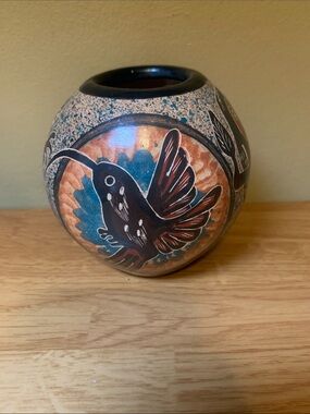 Signed Villafuerte Guaitil Chorotega Pottery Vase Folk Art